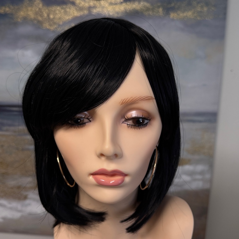 HAIR, 13” Bob with Bangs, Straight, Free Part, Jet Black